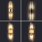 Clear Crystal LED Wall Lamp Stainless Steel Sconces