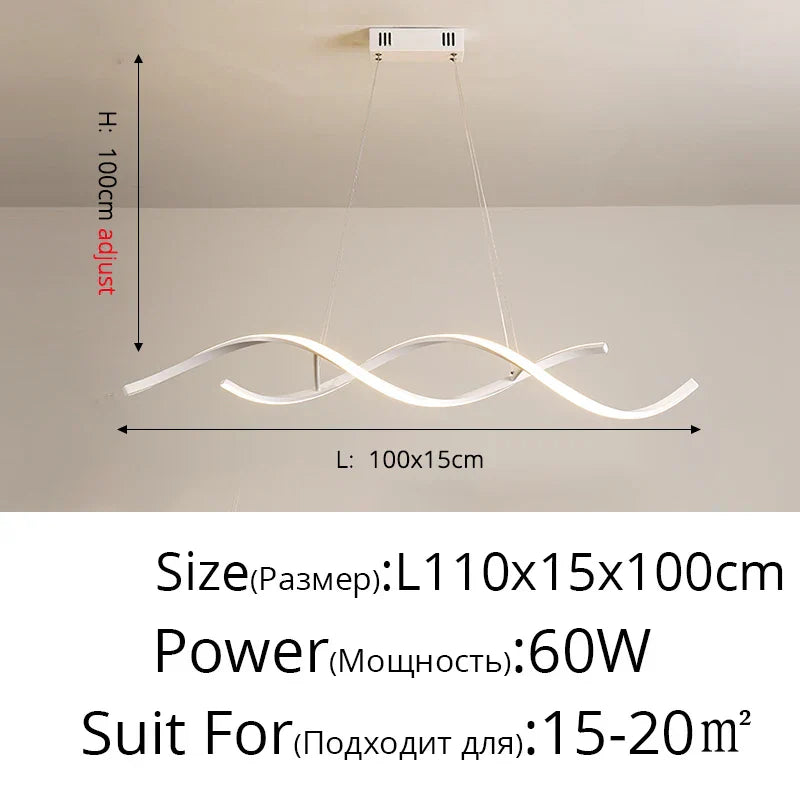 Nordic Minimalist LED Chandelier: Modern Aluminum Copper Pendant Lamp for Home Decor