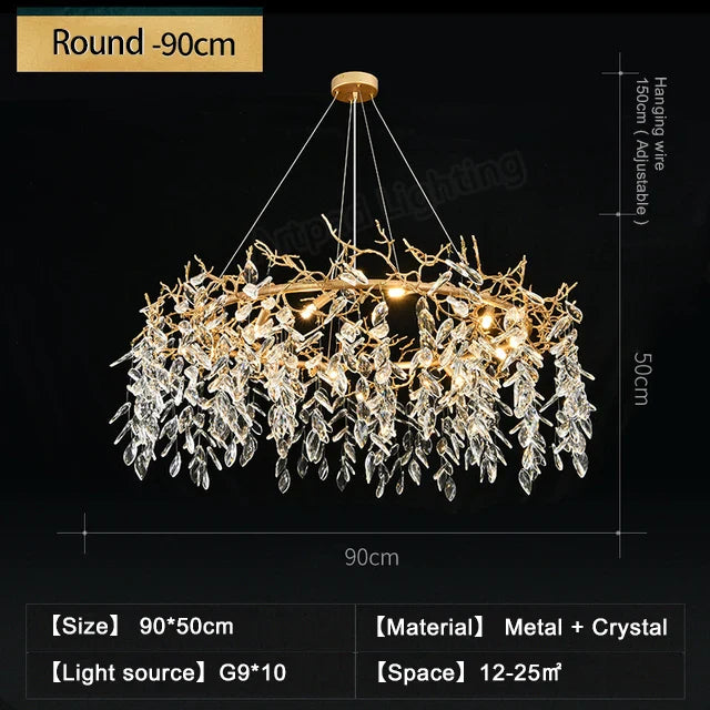 Modern Luxury Crystal Led Chandelier for Dining Living Room Hotel Hall