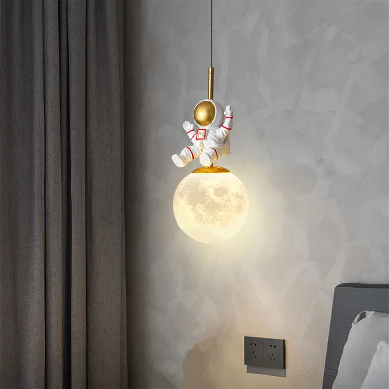 Astronaut Chandelier: Personalized Children's Room Decor Lighting for Warm Atmosphere