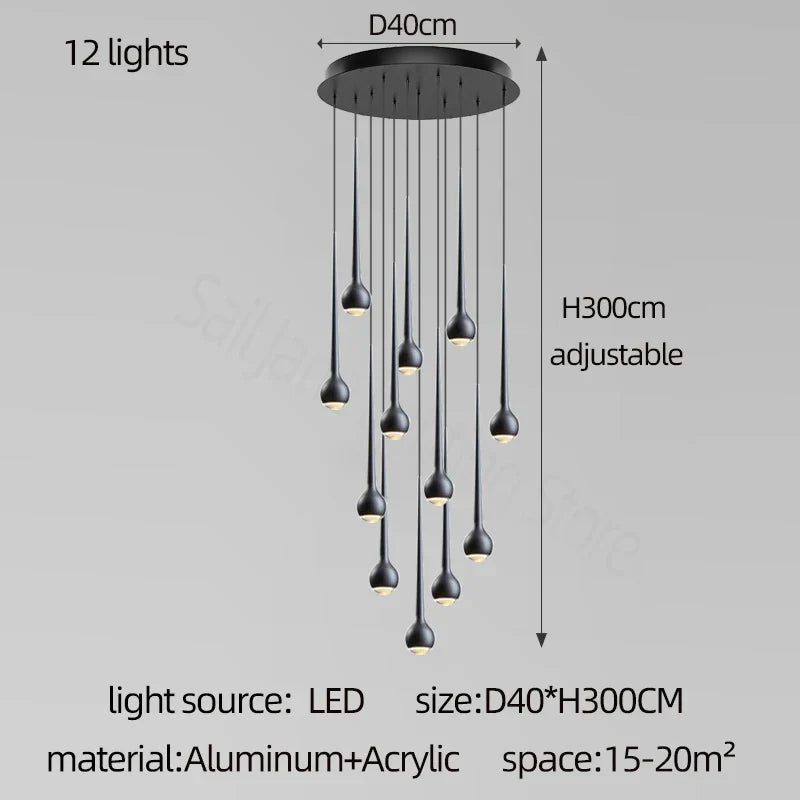 Nordic Chandelier for Dining Room and Living Room, Designer LED Ceiling Lamp