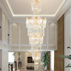 European Crystal Chandelier Modern Duplex Hotel Villa Staircase Long Chandelier