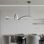 Minimalist LED Chandelier for Dining Room with Long Strip Design