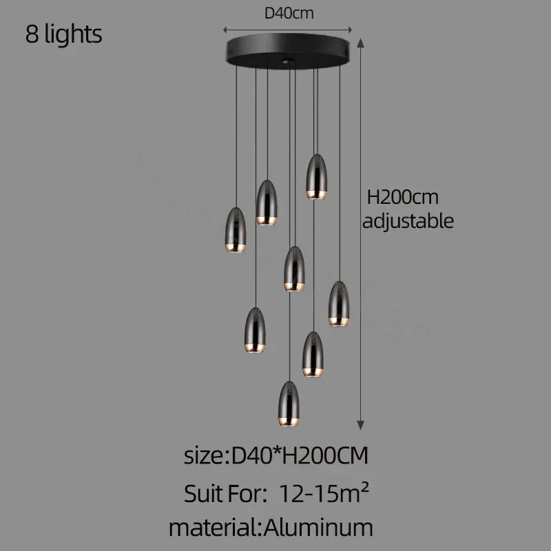 Modern Mini LED Chandelier for Kitchen Living Room Staircase Pendant Lighting