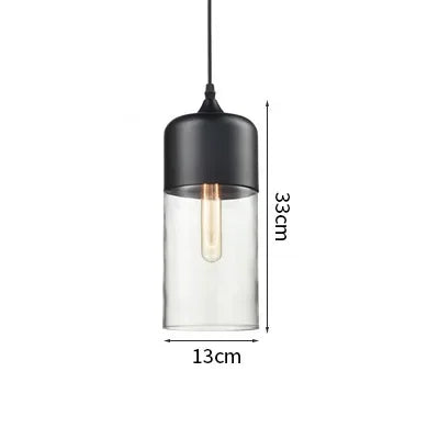 Wood Color Glass LED Pendant Light for Bedroom Dinning Living Room