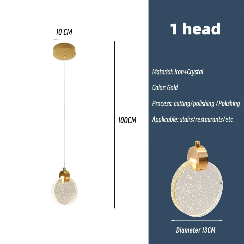 Crystal Spiral Chandelier LED Modern Minimalist Staircase Living Room Light