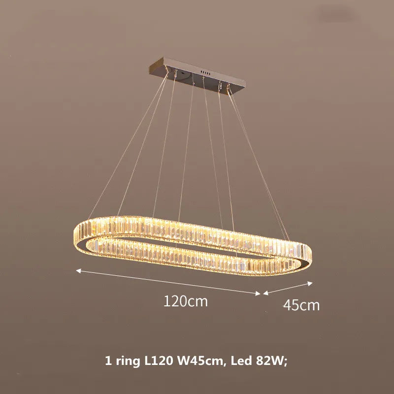 Luxury Oval Crystal Chandelier Pendant Light Suspend Lamp