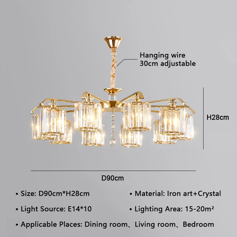 Crystal Lustre Chandelier: Modern Luxury Indoor Lighting Fixtures