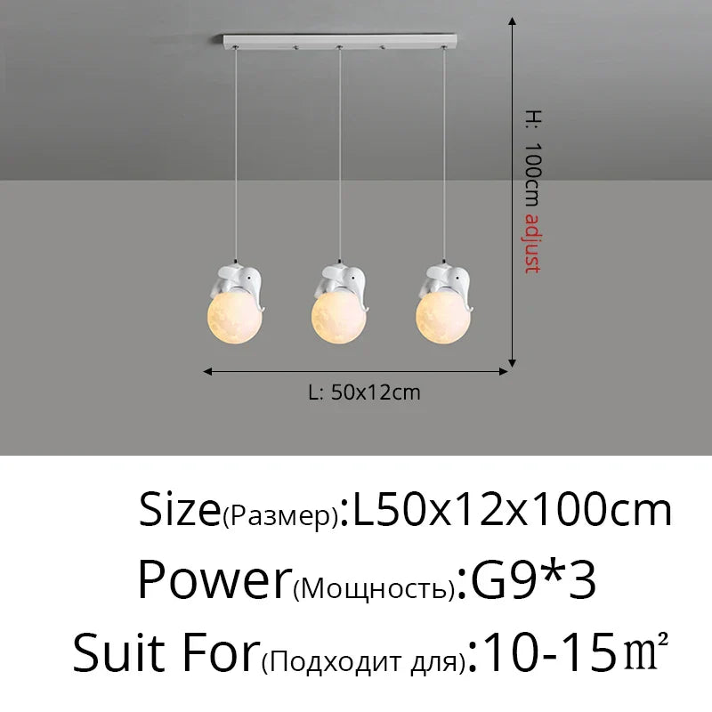 Bear Bedroom Wall Lamp: Modern Chandelier for Living Room, Study & Dining Room