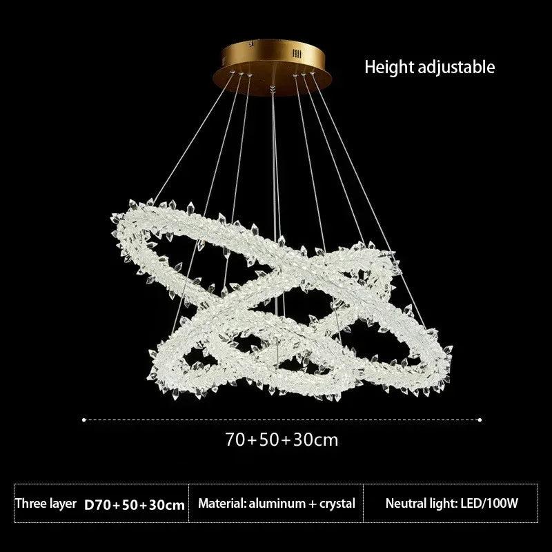 Crystal Flower LED Chandelier Pendant Light for Living and Dining Room