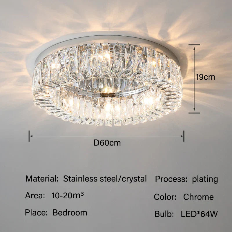 Crystal LED Ceiling Lights: Elegant Lighting Fixture for Living Room Bedroom Kitchen Decor