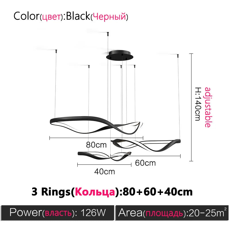 Modern LED Living Room Chandelier Creative Nordic Hall Lamps