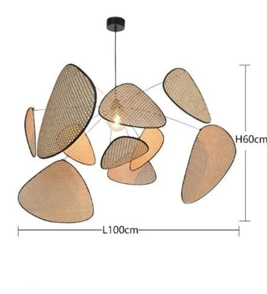 Nordic Bamboo Leaf Chandelier for Living Room and Kitchen