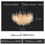 Round Crystal Pendant Chandelier for High-End Luxury Home LED Lighting