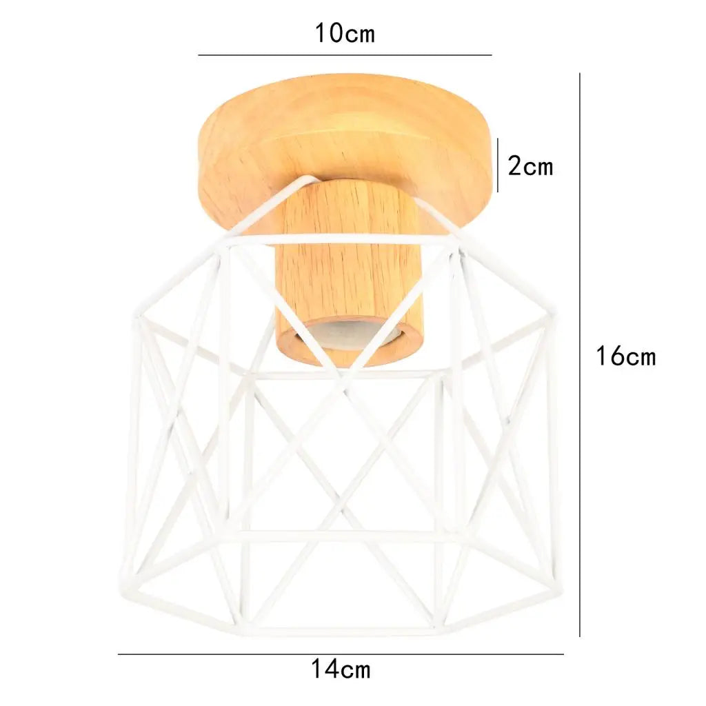 Wrought Iron Industrial Ceiling Light Fixture Vintage Lighting for Corridor Kitchen Balcony