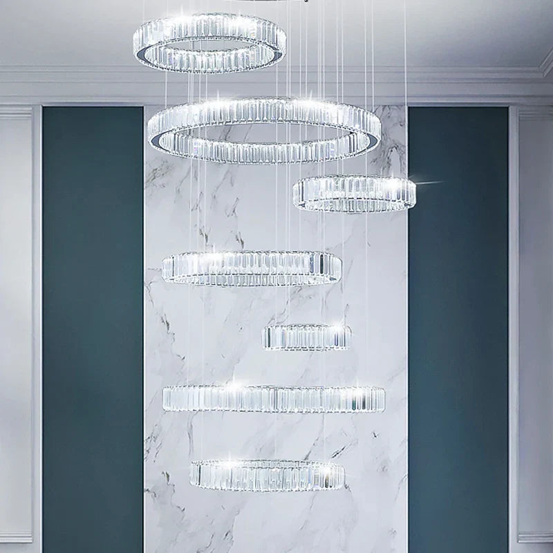 Luxury Crystal Chandelier Modern Led Lighting for Ining Room Staircase Villa Hall