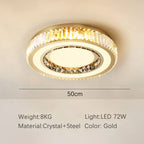 Gold Crystal Ceiling Lamp Double Layer Modern Chandelier Led Glossy Bedroom Decor