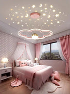 Cloud Flower LED Chandelier: Kid's Bedroom Starry Sky Decorative Lighting Fixture