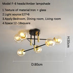 Glass Ball Black Chandelier - Nordic Round Dining Table Ceiling Chandelier