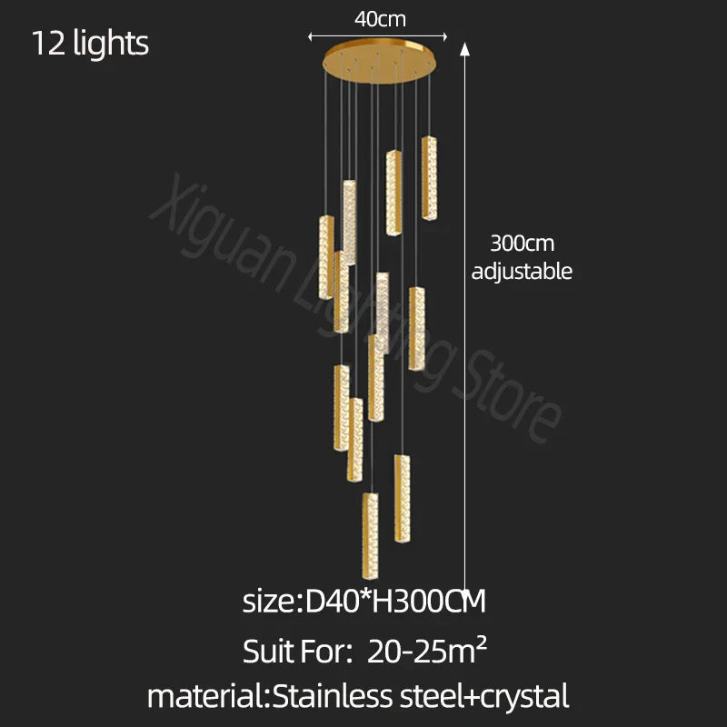 Modern Crystal Chandelier: Luxury Lighting for Living Room, Dining, Cafe, Staircase