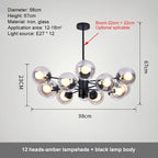 Glass Ball LED Chandelier for Bedroom and Dining Room
