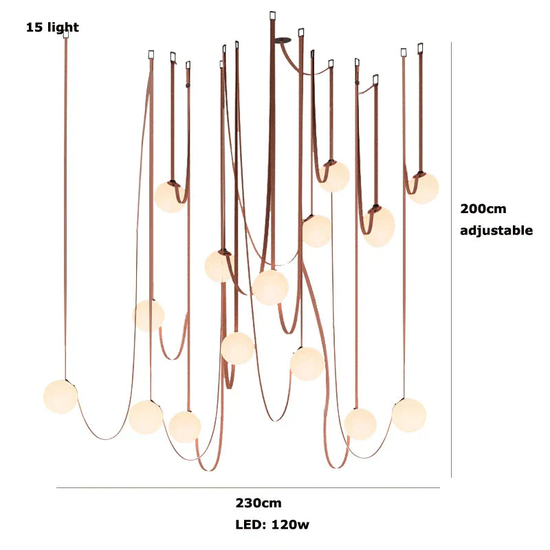 Glass Ball Pendant Lamp for Loft Living Dining Room, LED Lighting