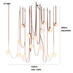 Glass Ball Pendant Lamp for Loft Living Dining Room, LED Lighting