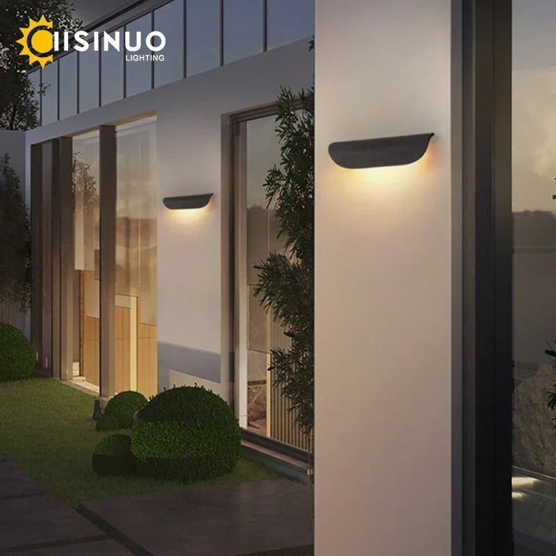 Outdoor LED Wall Sconce in White Aluminum for Porch Entryway