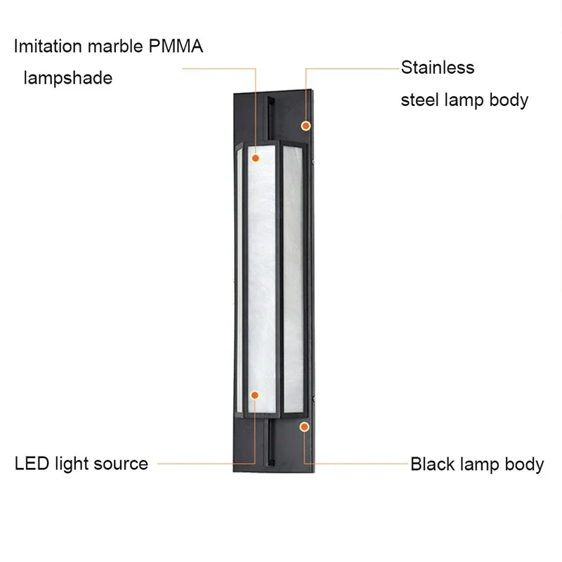 Outdoor Stainless Steel LED Wall Lamp IP65 Garden Sconce Light