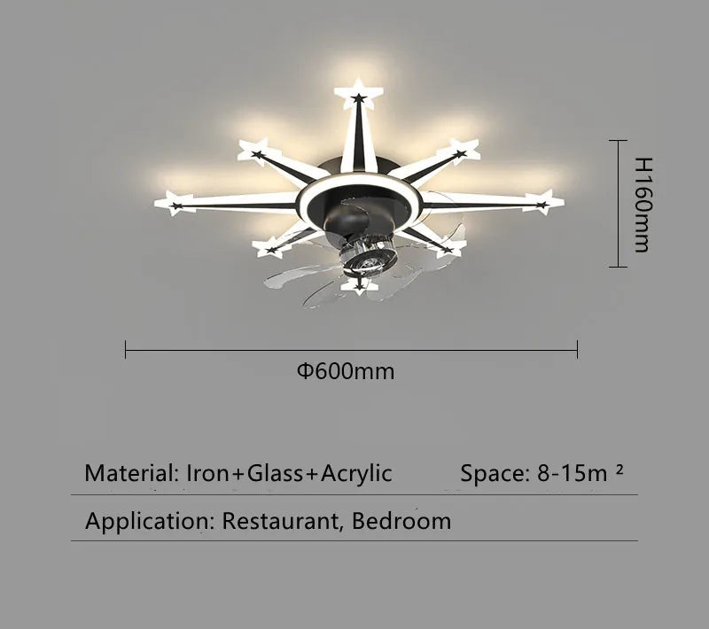 2023 Modern Chandelier Ceiling Fan Lights for Living Room Bedroom Upscale Decor