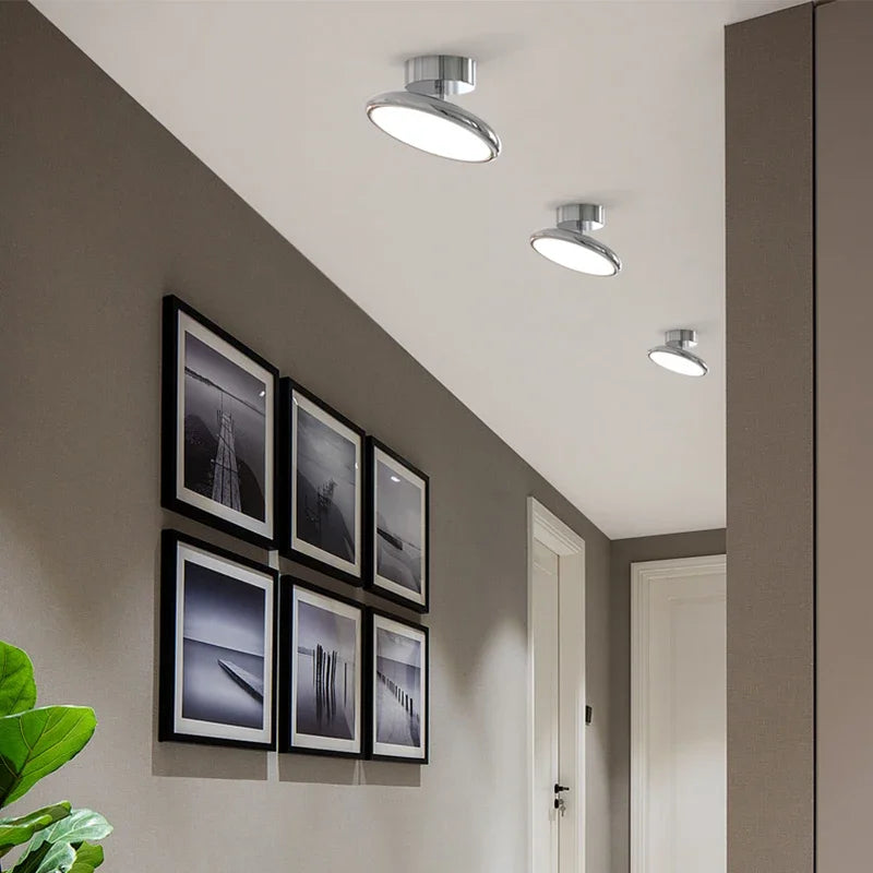 Modern Round Chrome LED Ceiling Light for Various Rooms