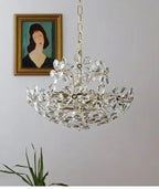 Crystal Flower Pendent Chandelier - Modern Design for Living Room, Restaurant, and Bedroom