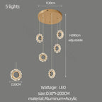 Modern Flower Ring LED Chandelier for High-Rise Duplex Living & Dining Rooms