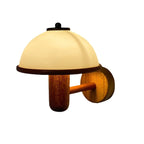 Mushroom Wall Lamp Wood Acrylic Light Bedroom Living Room Decorative Sconce