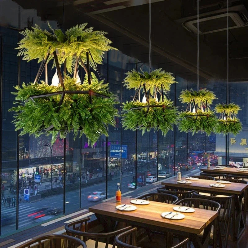 LED Hanging Plants Chandelier for Living Room - Eye Protection Green Light