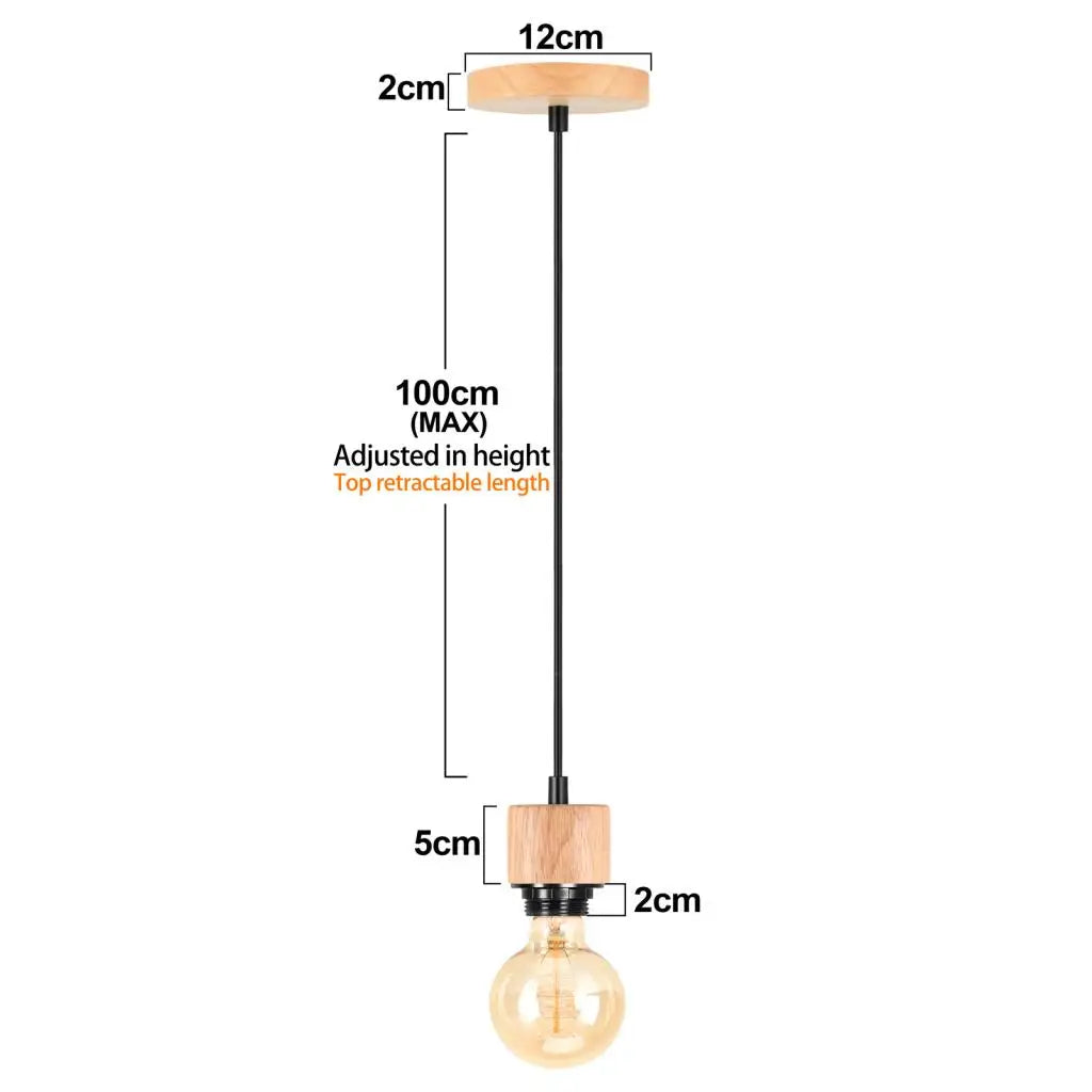 Vintage Industrial Wood Pendant Light Chandelier for Kitchen Island Living Room