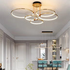 Modern Rings Chandelier for Living Room Dining Bedroom Ceiling Lamp