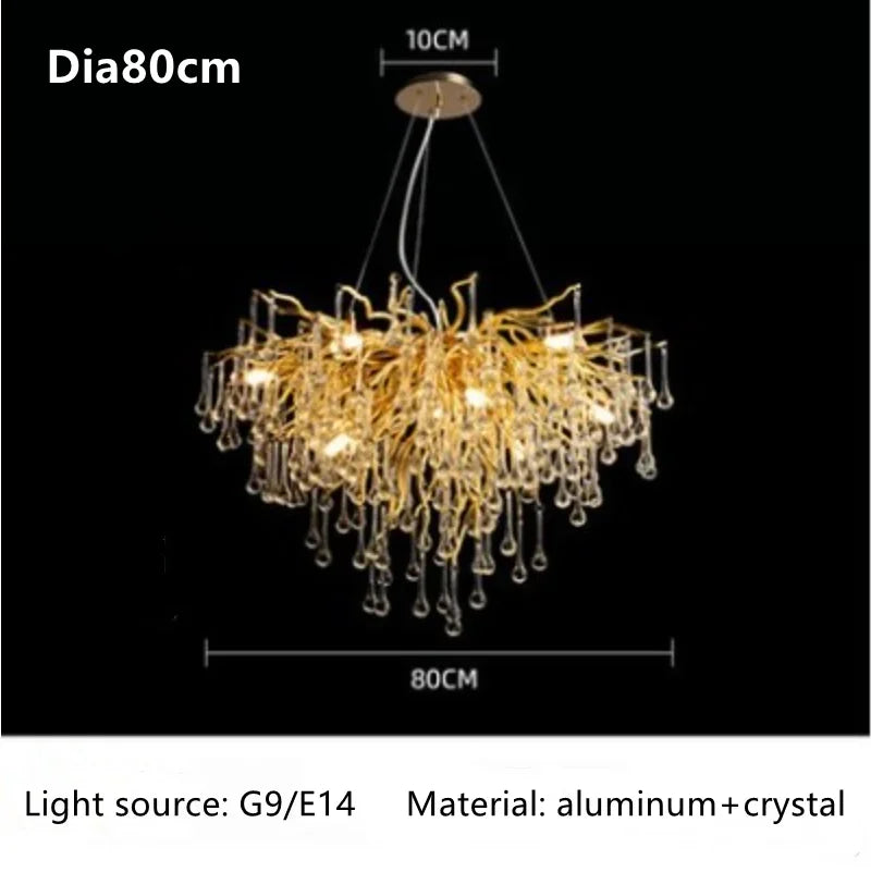 Luxury Crystal Ceiling Chandelier for Modern Living, Dining, Bedroom, and Hotel Hall Decor