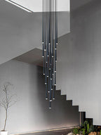 LED Conical Staircase Chandelier Pendant - Modern Duplex Loft Hanging Lights