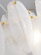 Glass Feather Chandelier: Luxury Art Decor for Living Dining Room