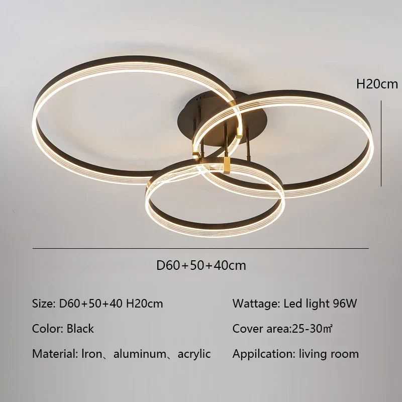 Modern Minimalism Round Ring Ceiling Lamp LED Lighting Fixture
