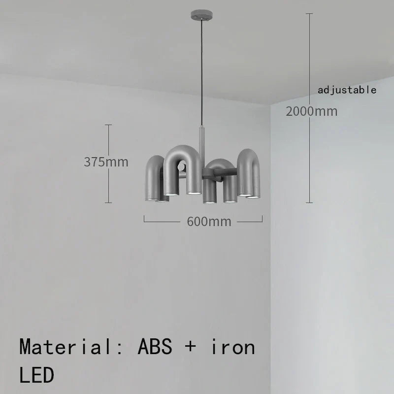 U-shaped Iron Chandelier Modern Minimalist LED Lighting for Home and Restaurant