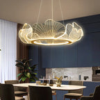 Ginkgo Gold Acrylic LED Pendant Light - Modern Minimalism Chandelier