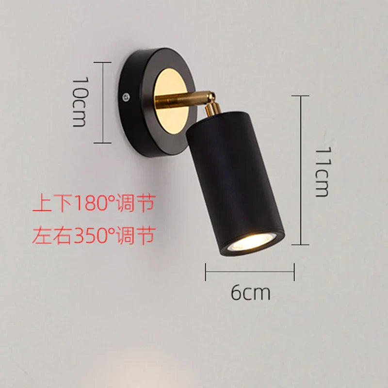 Modern Gold Rotatable COB LED Wall Sconce Spotlight for Home & Restaurant