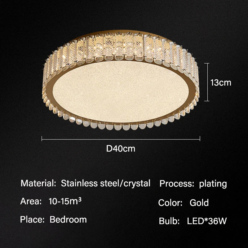 Crystal LED Ceiling Lights: Modern Home Lighting Fixture for Living, Dining, Kitchen, Bedroom