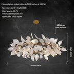 Ginkgo Leaf Crystal Chandelier - Elegant LED Pendant Lamp for Dining & Living Room