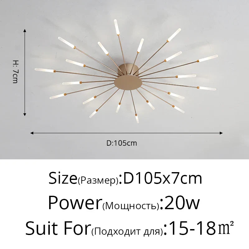 Modern Led Chandelier Fixture for Living Room Bedroom, Creative Ceiling Lamp