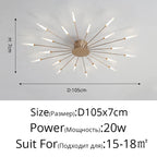 Modern Led Chandelier Fixture for Living Room Bedroom, Creative Ceiling Lamp