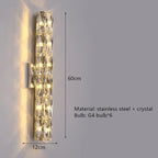 Contemporary Crystal Wall Sconce for Bedside, Bathroom, Corridor, Aisle, TV Background Lighting