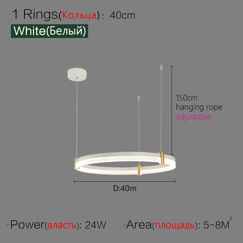 Simple Modern LED Chandelier - Luxury Nordic Design for Living Room, Bedroom, and Restaurant